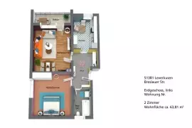 Germany. Leverkusen. Apartment 63 m2. 