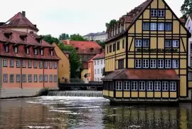 Germany. Bavaria. Bamberg. Apartment building. 