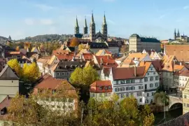 Germany. Bavaria. Bamberg. Apartment building. 