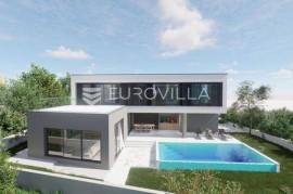 Kaštel Novi, modern villa under construction with pool and sea view.