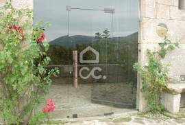 Typical Restaurant, in stone, with surrounding vineyard plantation in a village near Chaves